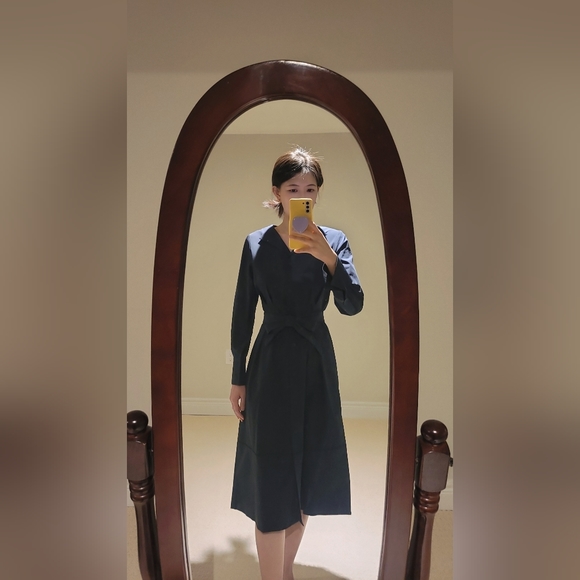 Collar point slim waist dress - Picture 5 of 6